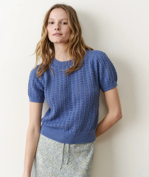 Ellie Puff Sleeve Sweater Bluebell