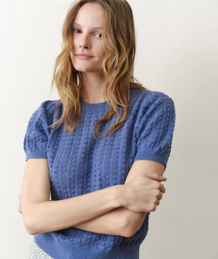 Ellie Puff Sleeve Sweater Bluebell