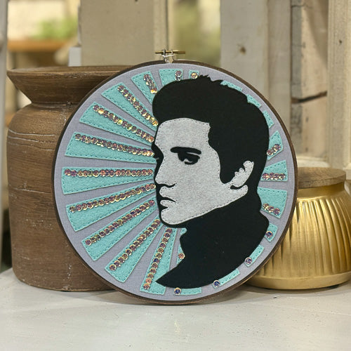 Elvis Felt Embroidery Hoop