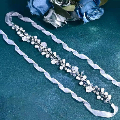 Wedding Hair Accessories - Pearl and Crystal Bridal Headband / Vine