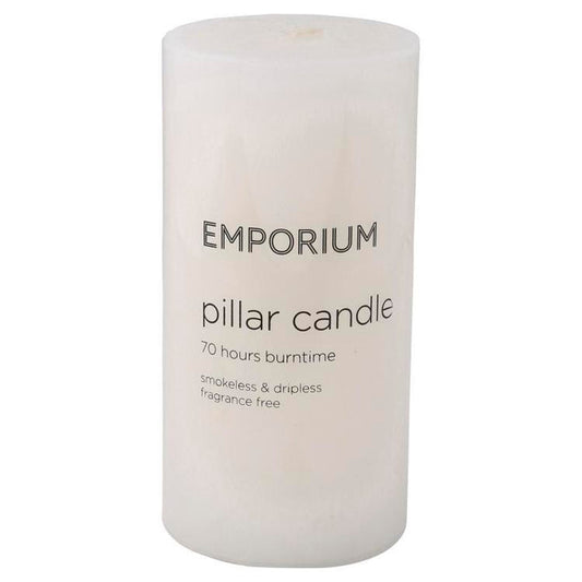Emporium 70-Hour Burn Time Pillar Candle - Grey
