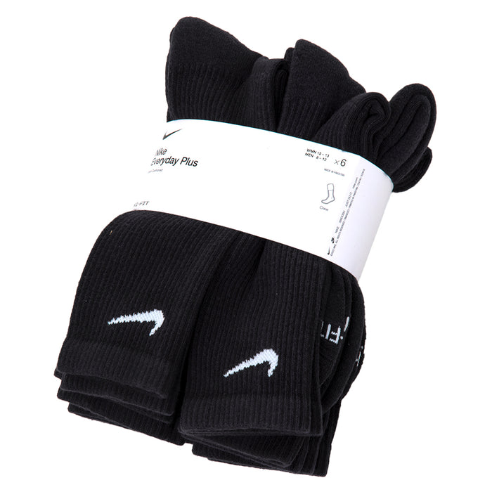 Everyday Plus Cushioned Training Crew Sock 6 Pack (Black / White)