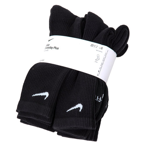 Everyday Plus Cushioned Training Crew Sock 6 Pack (Black / White)