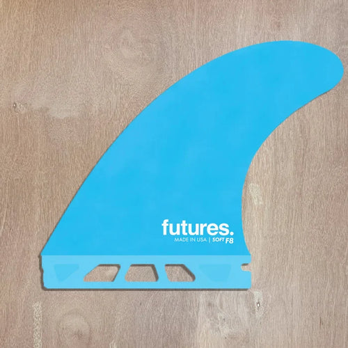 Futures F8 Thruster Soft fin set, blue large tri fin for surfboards