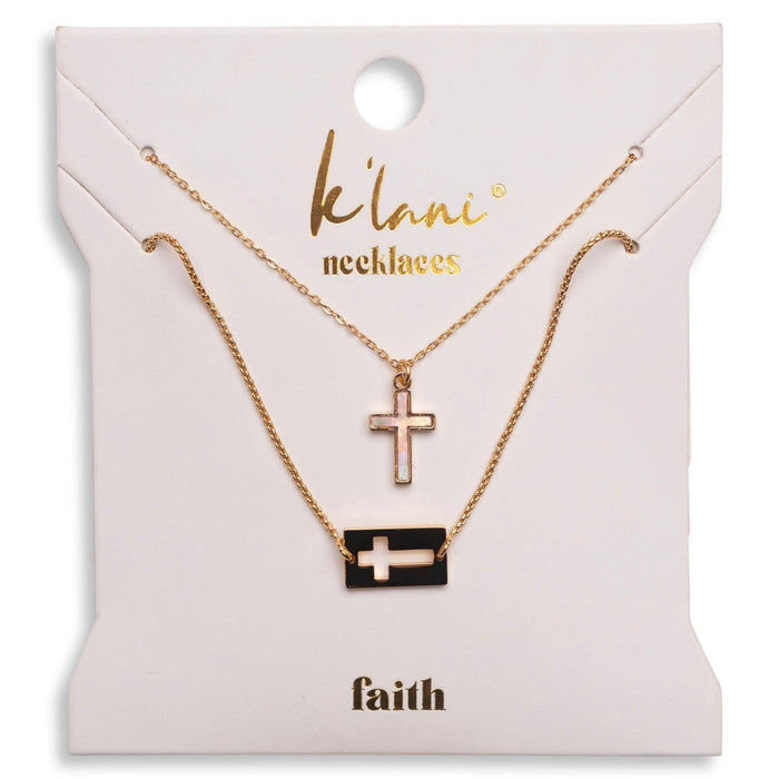 "Faith" Necklace Set Gold Mother of Pearl - Olita Gifts & Goods