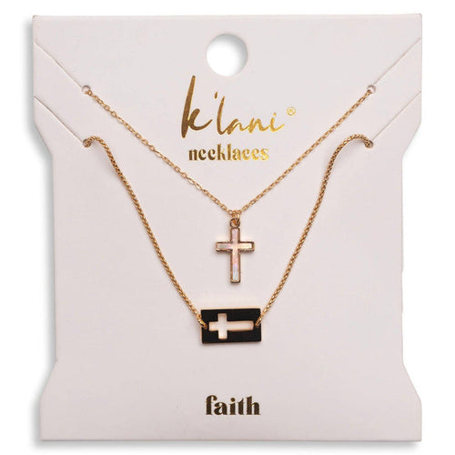 "Faith" Necklace Set Gold Mother of Pearl - Olita Gifts & Goods