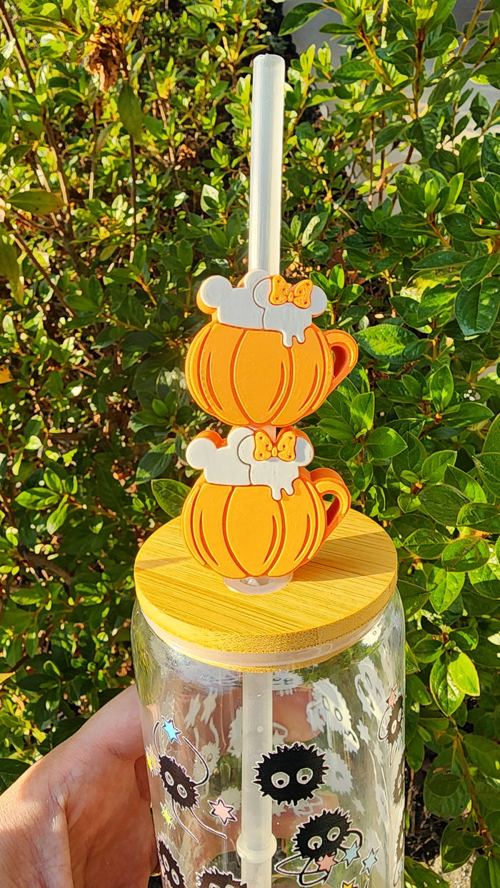 Fall Pumpkin Mug Straw Topper
