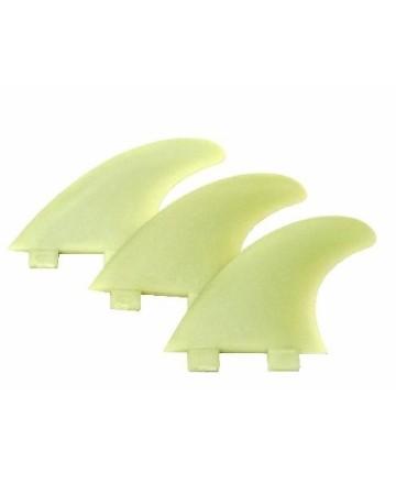 FCS M7 Natural Glass thruster surfboard fin set