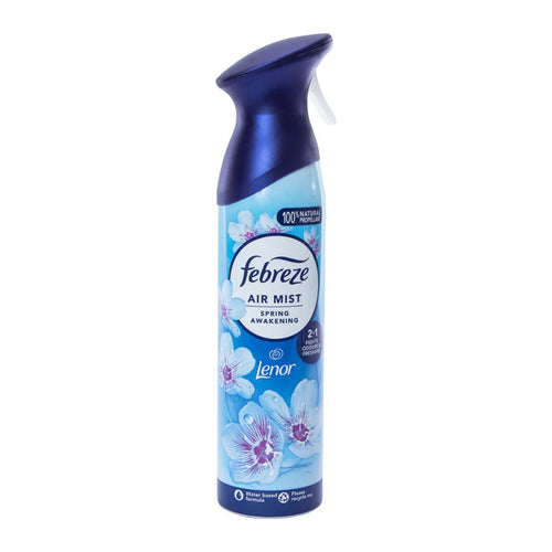 Febreze spring awakening air freshener spray can with floral design on a white background