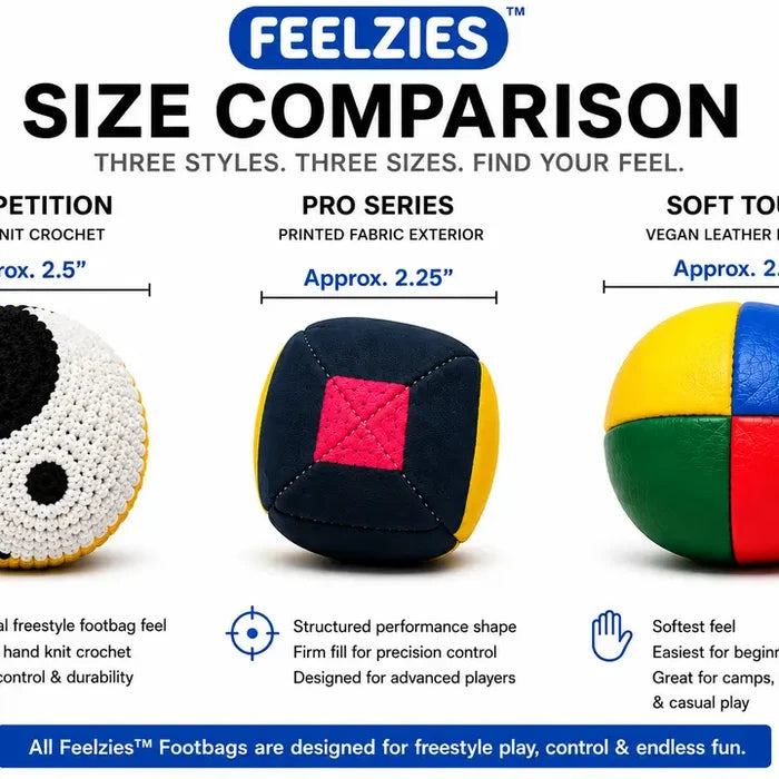 Feelzies™ Competition Footbags – Assorted Hacky Sacks