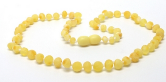 Fine Baltic Amber Children Necklace Yellow Raw Unpolished Stones