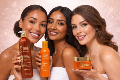 First Lady Rapid Glow Carrot Brightening Kit (4 Items) – Dark Spot Routine Set | Lotion, Oil, Serum & Face Cream
