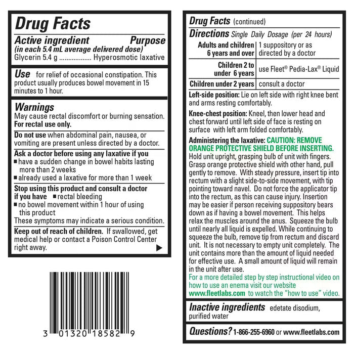 Fleet Liquid Glycerin Suppositories - 4 Ct - 24 Pack