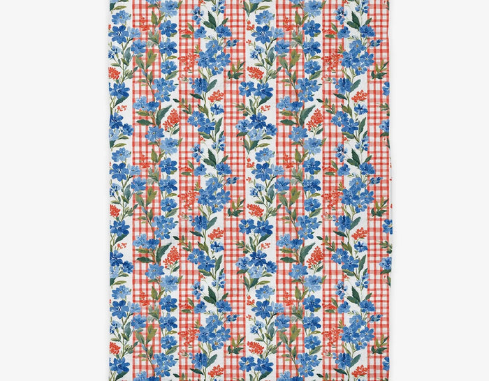 Floral 4th July Patriotic Red White Blue Kitchen Towel
