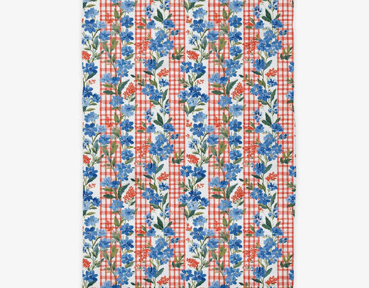 Floral 4th July Patriotic Red White Blue Kitchen Towel