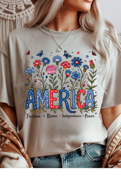 Floral America Graphic Tee
