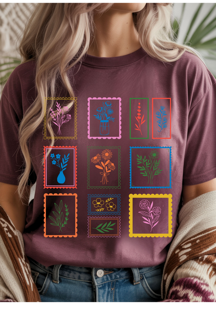 Floral Stamps Graphic Tee