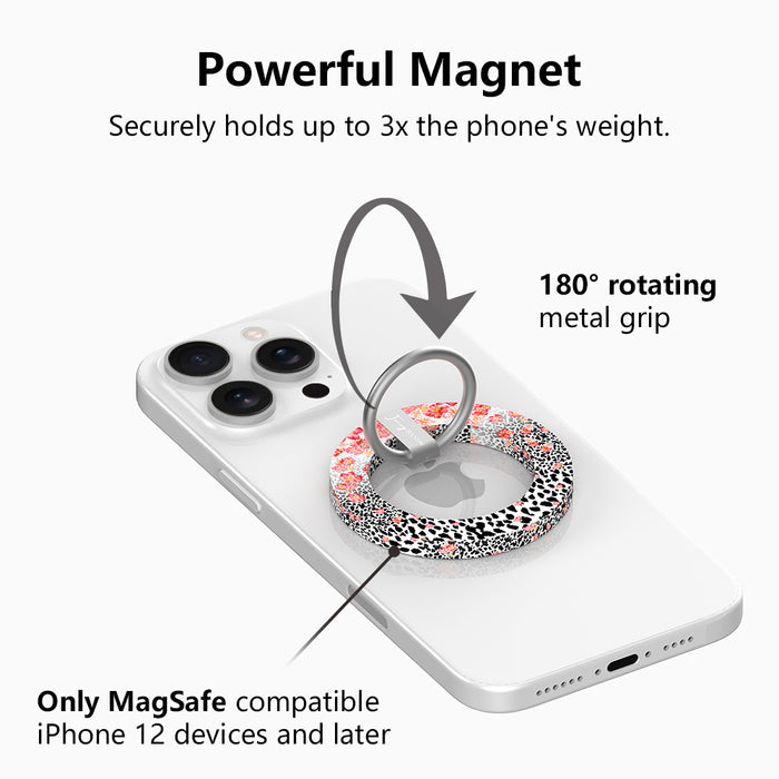 Flower-fetti Leopard Hold It Fancy MagSafe Grip Ring