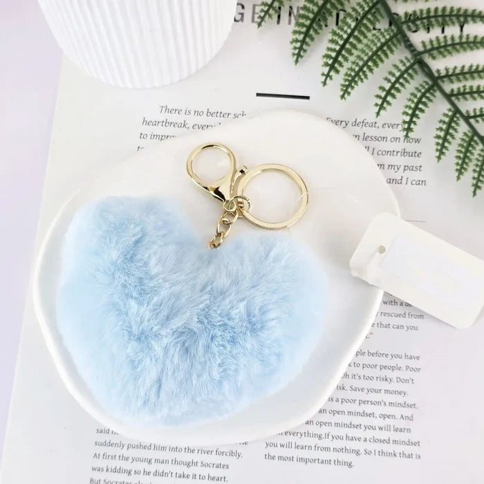 Fluffy Heart Keyring