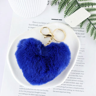 Fluffy Heart Keyring