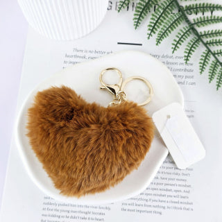 Fluffy Heart Keyring