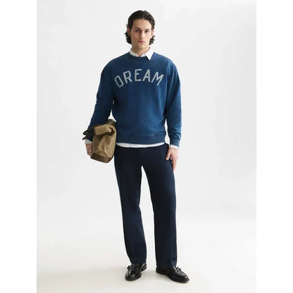 Front Artwork Indigo Washed Loose-Fit Sweatshirt Washed Indigo