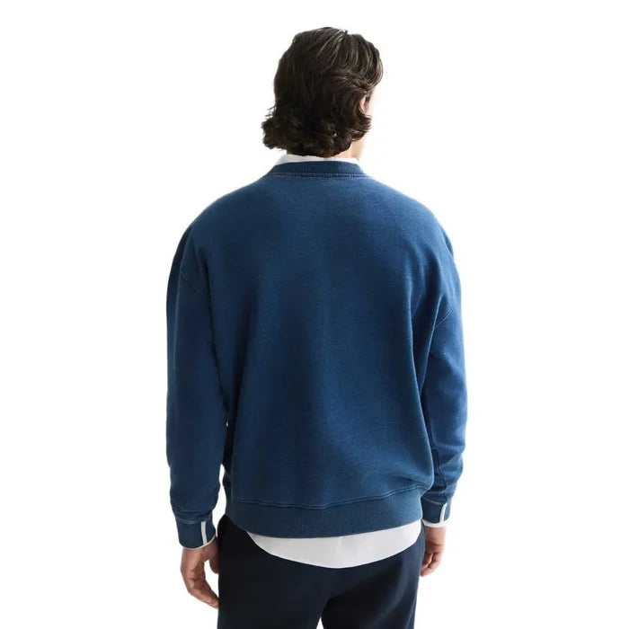 Front Artwork Indigo Washed Loose-Fit Sweatshirt Washed Indigo