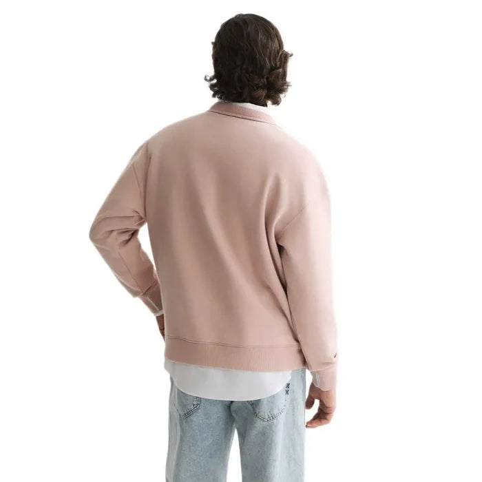 Front Artwork Washed Loose-Fit Sweatshirt Misty Rose