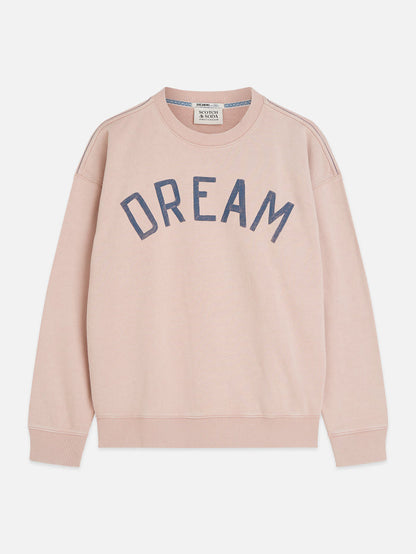 Front Artwork Washed Loose-Fit Sweatshirt Misty Rose