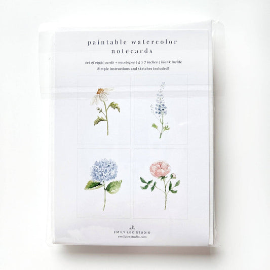 Garden Flowers Paintable Cards | Emily Lex Studio
