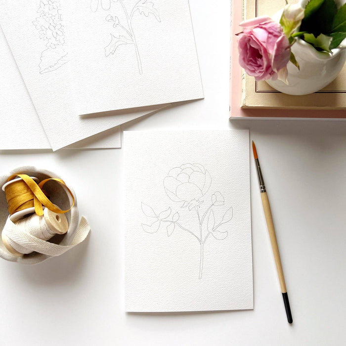 Garden Flowers Paintable Cards | Emily Lex Studio