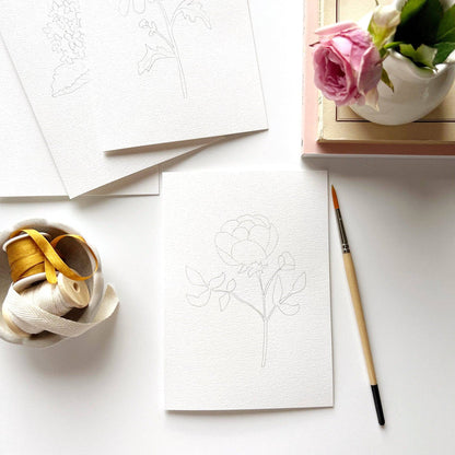 Garden Flowers Paintable Cards | Emily Lex Studio