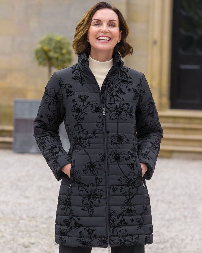 Gaynor Padded Floral 3/4 Length Coat - Country Collection