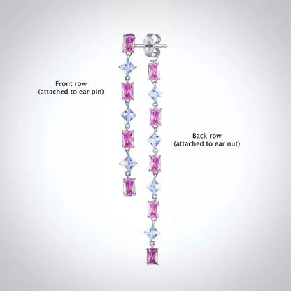 Pink CZ Wedding Jacket Earrings | Two-in-One Bridal Earrings