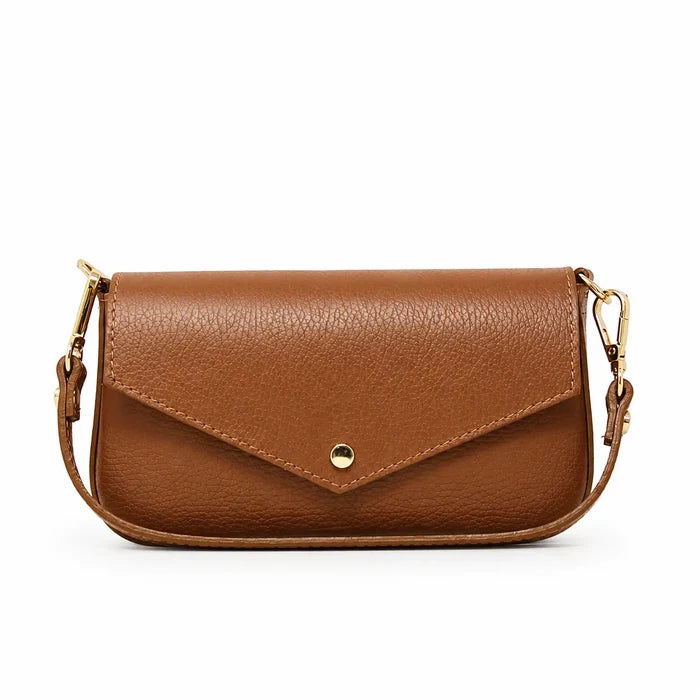 German Fuentes Genuine Italian Leather Small Crossbody with Handle - Multiple Colors