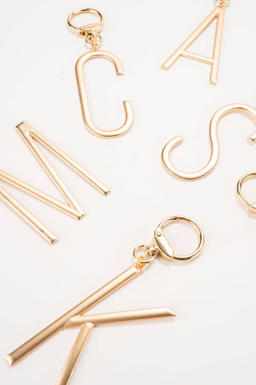 Gold Initial Bag Charm
