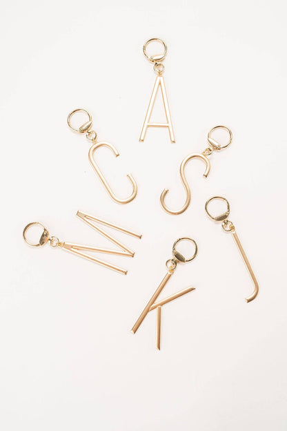 Gold Initial Bag Charm