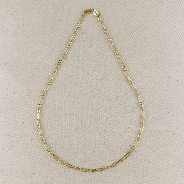 GoldFi - 18k Gold Filled 3x1 Alternated Paperclip Necklace 16 inch