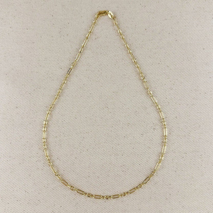 GoldFi - 18k Gold Filled 3x1 Alternated Paperclip Necklace 16 inch