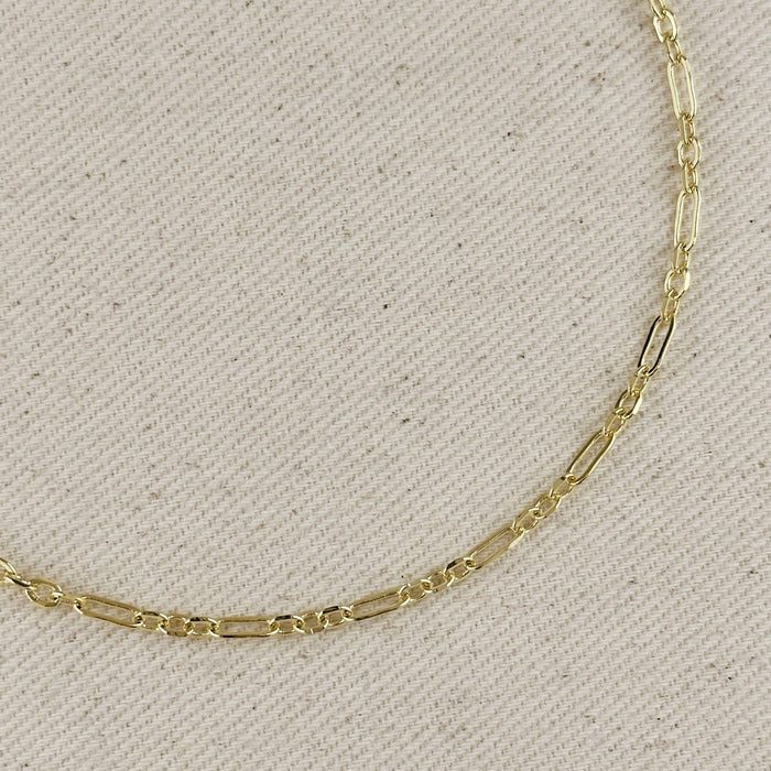 GoldFi - 18k Gold Filled 3x1 Alternated Paperclip Necklace 16 inch