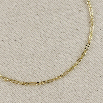 GoldFi - 18k Gold Filled 3x1 Alternated Paperclip Necklace 16 inch