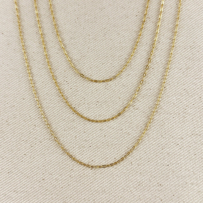 GoldFi - 18k Gold Filled Mini Diamond Cut Paperclip Chain