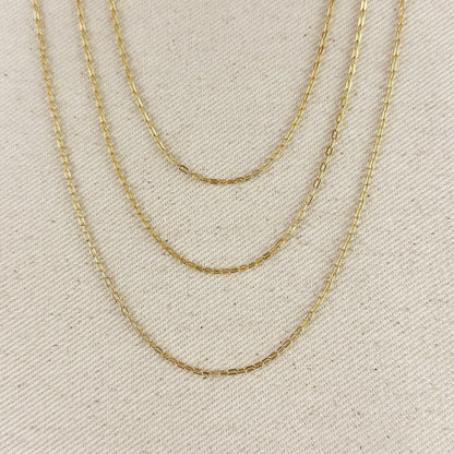 GoldFi - 18k Gold Filled Mini Diamond Cut Paperclip Chain