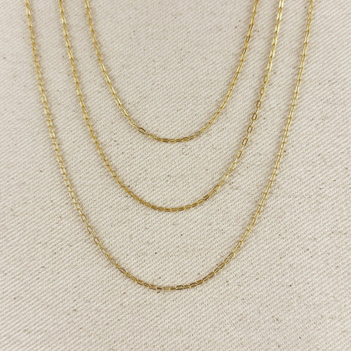 GoldFi - 18k Gold Filled Mini Diamond Cut Paperclip Chain