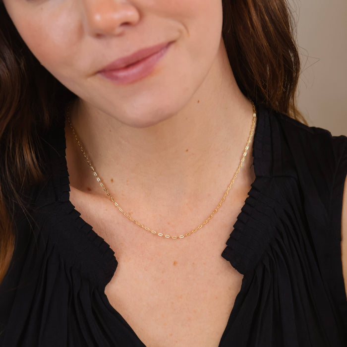 GoldFi - 18k Gold Filled Mini Diamond Cut Paperclip Chain