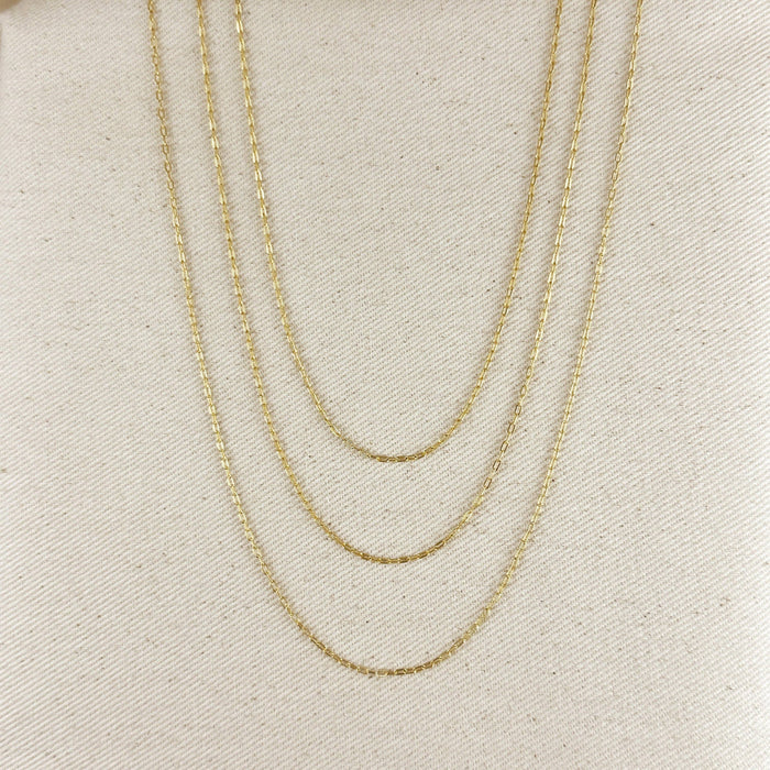 GoldFi - 18k Gold Filled Mini Diamond Cut Paperclip Chain