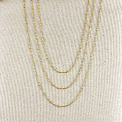 GoldFi - 18k Gold Filled Mini Diamond Cut Paperclip Chain