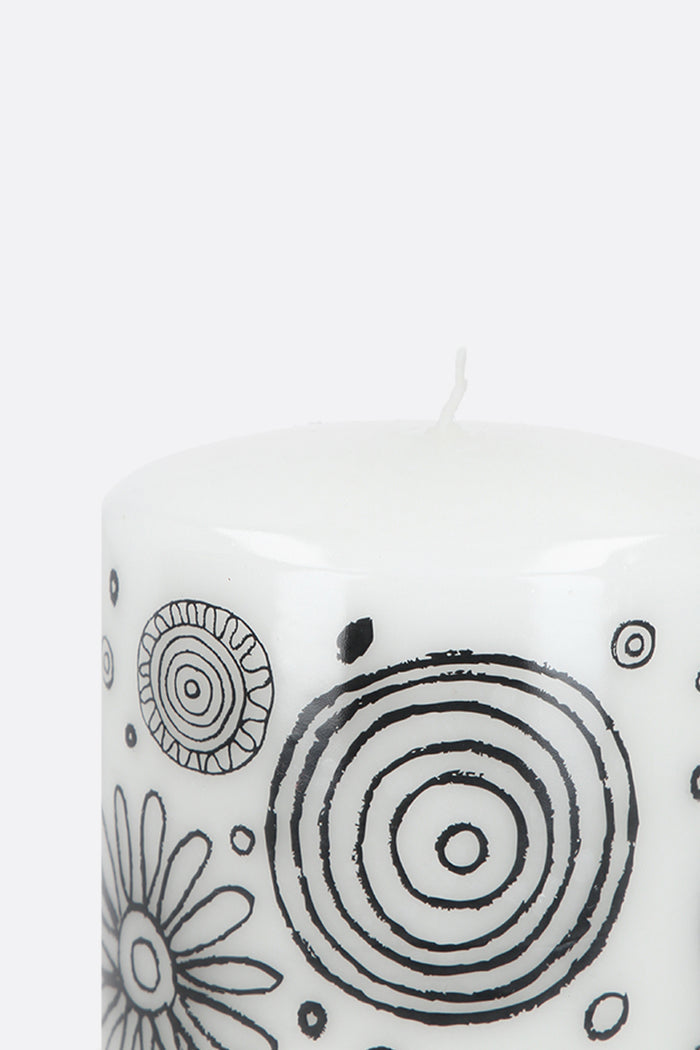 graphic printed large candle