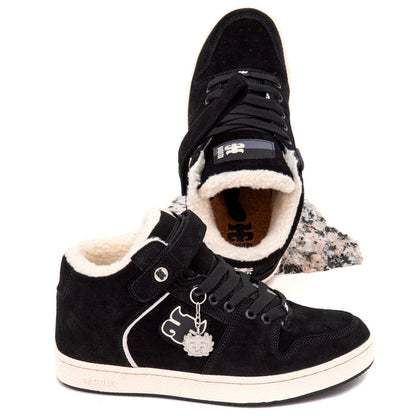 Grasshopper (Waxed Black Suede / Shearling) (S)