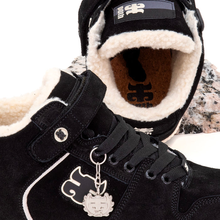 Grasshopper (Waxed Black Suede / Shearling) (S)